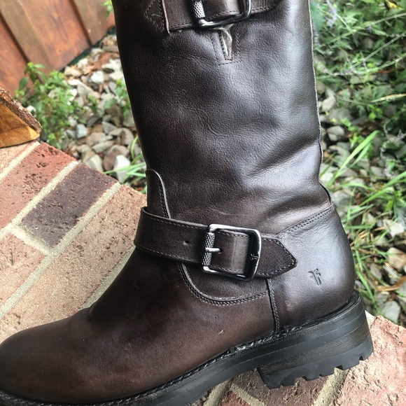 EUC  Frye Natalie RARE Mid Engineer FUR moto - Picture 7 of 15